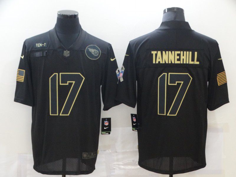 Men Tennessee Titans #17 Tannehill Black gold lettering 2020 Nike NFL Jersey->pittsburgh steelers->NFL Jersey